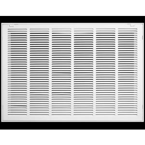 30" X 24 Steel Return Air Filter Grille for 1" Filter - Removable Frame - HVAC Duct Cover - Flat Stamped Face - White [Outer Dimensions: 32.5 X 25.75]