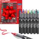 Sharpie Creative Markers, Water-Based Acrylic, Brush Tip, Assorted Colors, 12 Count  Arts & Crafts, Kids Activity, School Classroom; Works on Paper, Metal, Wood, Ceramic, Glass, Rock, Canvas