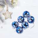 ULTECHNOVO 6pcs Halloween Balls Tree Ornaments, Shatterproof Christmas Decorations Set with Reusable Hand-held Package for Holiday Xmas Tree Decor (6cm) (Blue)