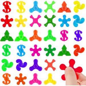 100 Pcs Mini Fidget Spinners, Stress Relief Sensory Toys, Party Favors Birthday Gift for Kids, Christmas Goodies Stuffers, Treasure Box Toys for Classroom Prizes (100)