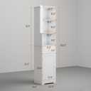 Viaozutis Tall Bathroom Cabinet, Storage Cabinet with 2 Doors & 2Drawer, with Ajustable Shelve, for Bathrooms, Kitchens,Entrances,BedroomsWhite, W14.96 X D11.61 X H63.38