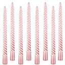 Kemladio 8 pcs 10 inch Taper Candles,Burning Unscented Tapered 7.5 hrs,Fancy Dinner,Tall Candle Sticks, Halloween Party Decorations (8pcs, Pink)