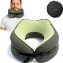 Cesperi® Travel Neck Pillow for Airplanes, Ergonomic Design, Airplane Neck Pillow with Memory Foam, Travel Essentials for Flights, Car Rides, and Home Rest, M Size, 140-210LB (Avocado Green)