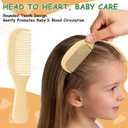 SIMPOR 3PCS Baby Hair Brush and Comb Set for Newborns, Yellow Natural Soft Goat Bristles and Silicone Cradle Cap Brush, Baby Hair Comb Care Kit with Toddlers
