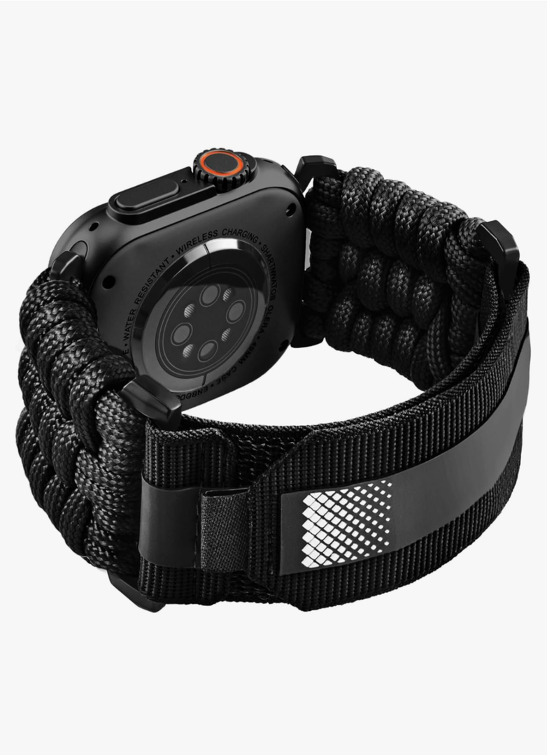 KOREDA Rugged Nylon Band for Apple Watch Ultra 2/1 49mm 46mm 45mm 44mm 42mm Men, Tactical Military Nylon Braided Sports Strap for iWatch Series 11/10/9/8/7/6/5/4/3/2/1/SE