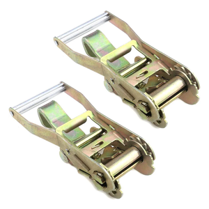 KUMGROT 2pcs 2-inch Ratchet Strap Tie Down Ratchet for Tow Dolly Car Truck Trailer Straps with Finger J Hook Tie Down Suitable for Strap Width 50mm 5000kg Load