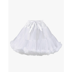 Women Elastic Waist Chiffon Petticoat Puffy Tutus Tulle Skirt Layered Ballet Pettiskirt Dress Underskirt Party one size