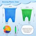 Granny Pants Yard Game, 3Pcs Granny Pants Outdoor Party Games for Adults Family, Fun Giant Toss Across Game with 15 Bouncy Balls & 2 Pumps for Backyard, Groups, Birthday, BBQ