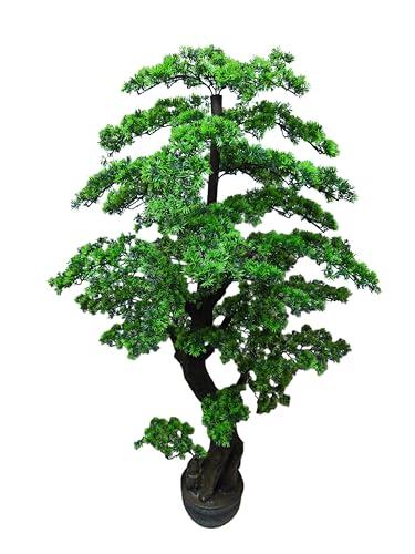 5FT Artificial Bonsai Tree Realistic Fake Cedar Tree Large Indoor Faux Pine Plant with Pot for Hotel Lobbies, Home, Entryways & Office Reception Greenery Decor