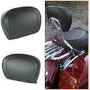 Black Sissy Bar Backrest Pad Compatible with Harley Touring Road King Street Electra Glide FLH FLHX FLHT 1997-2020