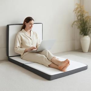 Tri Fold Memory Foam Foldable Mattress Twin, 3 inch Folding Mattress for Guest Sleep. Portable Trifold Mat with Removable Washable Cover, Floor Sleeping Mat for Adult and Kid