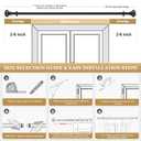 MERJULAN 1 Inch Black Curtain Rods for windows,Heavy Duty Curtain Rods for Windows 48 to 84 Inch,Standard Decorative Window Curtain Rod Set with Brackets for bathroom Kitchen Bedroom Window
