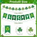 33PCS St Patricks Day Decorations Pre-Assembled St. Patrick's Day Lucky Banner Shamrock Garlands Hanging Swirls Clover Irish Decor Saint Patrick Day Party Favor