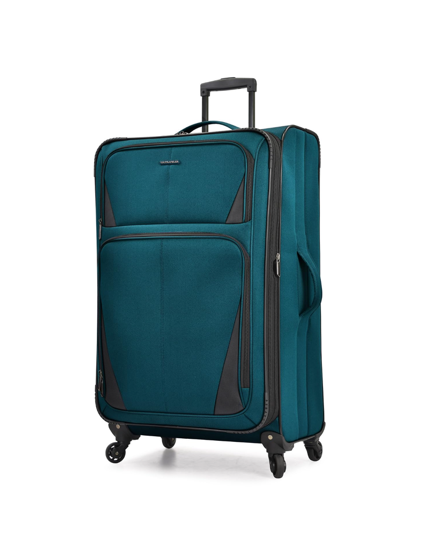 U.S. Traveler Aviron Bay Expandable Softside Luggage with Spinner Wheels, Teal, 30-Inch