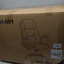 Ergonomic Office Chair with High Back Headrest, PU Leather Executive Desk Chair - Padded Flip-Up Armrests, Lumbar Support, Swivel Computer Chair for Home Office & Gaming, Black