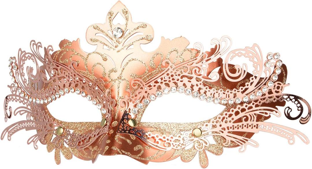 Hoshin Masquerade Mask, Mardi Gras Deecorations Venetian Masks for Womens (Rose Gold)