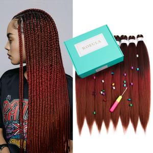 T1B/530/350# Pre Stretched Braiding Hair 20 Inch 8 Packs Long Braiding Hair Pre Stretched Professional Prestretched Braiding Hair Synthetic Crochet Braids (T1B/530/350#, 20 Inch (pack of 8))