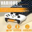 Dinosoo Wireless Controller for Xbox Series X/S/Xbox One, Android/PC Steam, Bluetooth Dual Vibration Turbo Function 3.5mm Headphone Jack Macro Function White