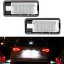 AUTOXBERT LED License Plate Lights Tag Lamp Replacement for Audi A3 A4 A6 A8 S3 S4 S6 S8 Q7 RS4 RS6, 2 Packs Set, No Error&6000K White