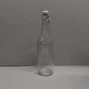 Flip Top Glass Bottle [1 Liter / 33 fl. oz.] [Pack of 6]  Swing Brewing with Stopper for Beverages, Oil, Vinegar, Kombucha, Beer, Water, Soda, Kefir Airtight Lid & Leak Proof Cap Clear