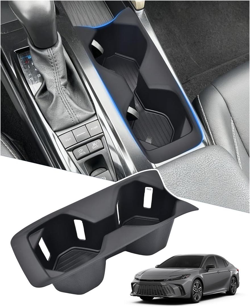 Cup Holder Inserts for 2026 2025 Toyota Camry Accessories, Non-Slip TPE Center Console Protector Organizer to Prevents Spills & Scratches for Camry SE|XSE|LE|XLE Interior Accessories