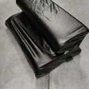 AOSSA Wheelchair Armrest Pad with Lateral Support, U-Shaped Arm Trough Cushion & Positioning Wedge Pillow for Stroke Patients, Waterproof PU Leather Elbow Rest Bolster Attachment for Elderly (Black)