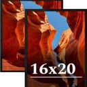 16x20 Picture Frame Set of 2, 16 x 20 Black Picture Frame with HD Plexiglas, 16 by 20 Poster Frame, Display Frame for Vertical or Horizontal, Presenting Spatial Aesthetics-Form & Light Series