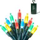 Joiedomi LED Christmas String Lights,200 Count 66.3FT Battery Operated Christmas Tree Fairy Lights with 8 Modes,Multifunction Green Wire for Xmas Decor Party Holiday House,Multicolor