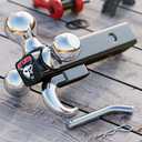 Ayleid Trailer Hitch Tri-Ball Mount with Hook & Pin Balls Sized 1-7/8 , 2 & 2-5/16 inches , Tow Hitch , Silver