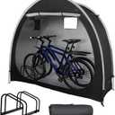 Bike Storage Shed with Bicycle Racks Outdoor Portable Bicycle Storage Sheds with 210D Oxford 800ppm Waterproof for 2/3 Bikes, Covers Shelter for Motorcycle, Garden Tools, Lawn Mower (Small)