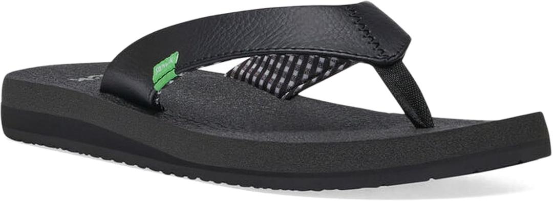 Sanuk Yoga Mat II | Flip Flops for Women | Yoga Sandals For Women | Women's Beach Sandals | Memory Foam Footbed size 8 (Black, L)