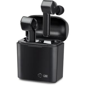 iLive Truly Wire-Free Bluetooth Earbuds, Sweatproof Design, Charging Case, Includes 3 Set of Ear Tips, Black (IAEBT300B)