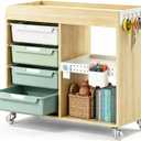 SYKIARIOL Craft Organizers and Art Supply Storage, Art Cart, Mint Green