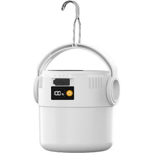 Small Electric Camping Lantern LED Rechargeable Portable Pendant Light, IPX4 Waterproof Outdoor Light with Flood and Spotlight for Tent, Indoor Power Outage, Car Repair, Emergency Lighting