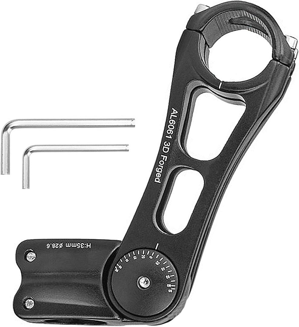 OSAGIE Bike Stem, Aluminum Alloy MTB Stem, Mountain Bike Stem for 28.6mm (1-1/8") Handlebar of Bicycle, Road Bike, MTB, BMX, Cycling (Black)