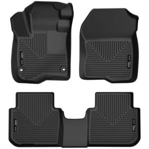 Husky Liners Weatherbeater Floor Mats | Fits 2024-2026 Honda CR-V (Includes Hybrid Models) | Front & 2nd Row, 3-pc Black - 99411