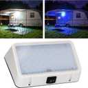 RVZONE 12V RV LED Exterior Porch Light with Waterproof Switch, Dual Color Switchable White and Blue, 1500LM Bright RV Porch Light. Suitable for RV Camper Travel Trailer Motorhome(White Housing)