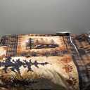 Feelyou Bear Comforter Set with Sheets - Twin Size 7 Piece Kids Rustic Bear Bedding Set - Cabin Lodge Brown Bed Set