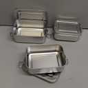 Umigy 3 Pcs Stainless Steel Food Containers 550/850/1000ml Metal Bento Lunch Box Stainless Steel Food Storage Containers, Lockable Clips to Leak Proof, Reusable Dishwasher Snack Boxes for Work