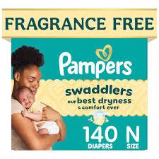 Pampers Swaddlers Diapers, Size 0 (up to 10 lbs), 140 Count, Absorbent, Keeps Baby Dry and Comfortable, Skin Safe Disposable Baby Diaper 