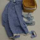 Girls Blue Plaid Costume Halloween Dress up Outfits with Accessories (150 (10-11T))