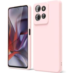 oakxco for Motorola Moto G 2025 Case G Play 2026/ G 2026 Phone Case Liquid Silicone, Thin Slim Grip Soft Rubber Gel Protective Phone Cover for Women, Matte Plain Aesthetic Girly Cover, Light Pink