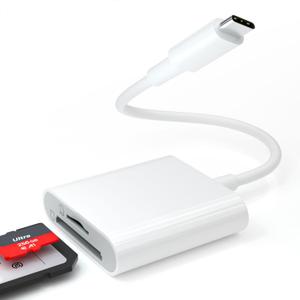 2 x USB C to SD Card Reader for iPhone 15, 104MB/s USB C 3.0 SD Card Adapter 2TB Capacity, Micro SD to Type C Adapter USB C Memory Card Reader for iPhone 15 Pro Max, MacBook, and More USB-C Devic