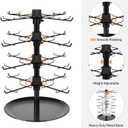 4-Tier Rotating Jewelry Display Stand with 80 Hooks, Earring Display for Vendors Large Capacity Jewelry Rack Keychain Display Necklace Bracelet Holder for Retail-Black