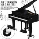3 Pcs Piano Dolly, 6.3" Piano Moving Dolly with Non-Slip Pad, 1000 lbs Load Capacity Wheels Swivel Caster for Concert Hall College Home Musical Instruments Transport Move(3,3 Wheels)