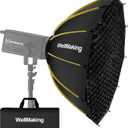 WELLMAKING 33.4inch/85cm Parabolic 16K Softbox Quick Set up and Folding, with Diffusers/Honeycomb Grid/Bag,Compatible with Bowens Mount Light for Portrait or Product Photography Studio Flash Monolight