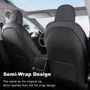 Front Seat Covers for 20252026 Tesla Model Y Juniper, Nappa Leather Custom Fit Front Row 2-Piece Set, Airbag Compatible Car Interior Seat Cushion Covers, Black, 2-Pack
