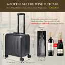 wine luggage 6-Bottle Airline Approved Wine Suitcase, TSA-Friendly Carry-On Luggage with Shockproof Foam | Compact, Lightweight Hard Shell Travel Case for Secure Airplane Transport