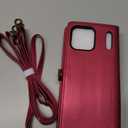 for Wallet Case Compatible with iPhone 17 Pro Max,Multi-Function Detachable 2 in 1 Magnetic iPhone 17 Pro Max Case Wallet,Flip Strap Zipper Card Holder Phone Case with Shoulder Straps (Red)