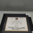 GMFrames 11x14 Diploma Degree Frame with Mat or Display 15x18 Certificates without Mat,Solid Wood,Black Finish with Intricate Black Rope Detail,UV Protection Acrylic